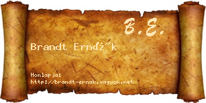 Brandt Ernák névjegykártya